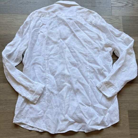 Vintage Structure Shirt Men XXL White Linen 90s Retro Travel Resort Breathable - Picture 2 of 11